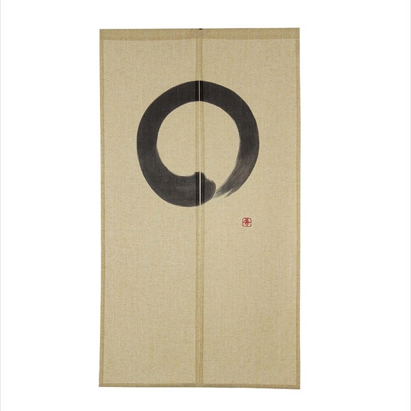 Art japonais Tapisserie moderne Enso 85×150cm Rideau de porte Noren Tenture murale, Rideau de porte suspendu japonais