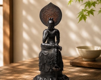 Maitreya Bodhisattva Statue, Japanese Buddhist Sculpture, Meditation Decor, Zen Home Accent, Realistic Buddha Figurine