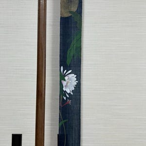 100％ Linen Queen of the Night Hand painted Long and Narrow Japanese art Modern tapestry Japan 10×170cm Wall hanging,Japanese hanging