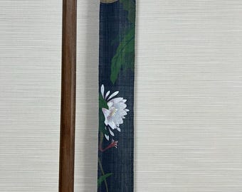 100% Linen Queen of the Night Hand painted Long and Narrow Japanese art Modern tapestry Japan 10×170cm Wall hanging,Japanese hanging