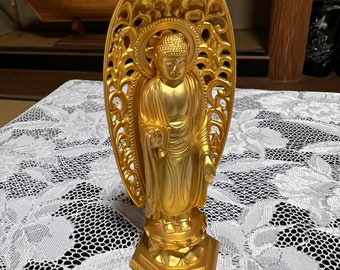 Amida Nyorai Amitabha Tathagata Japanese Buddha statue Takaoka Buddhist,statue,statue,handmade,lucky charm,H15.7cm