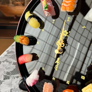 Gold Foil Sushi Clock | Japan Trend Shop - View #3