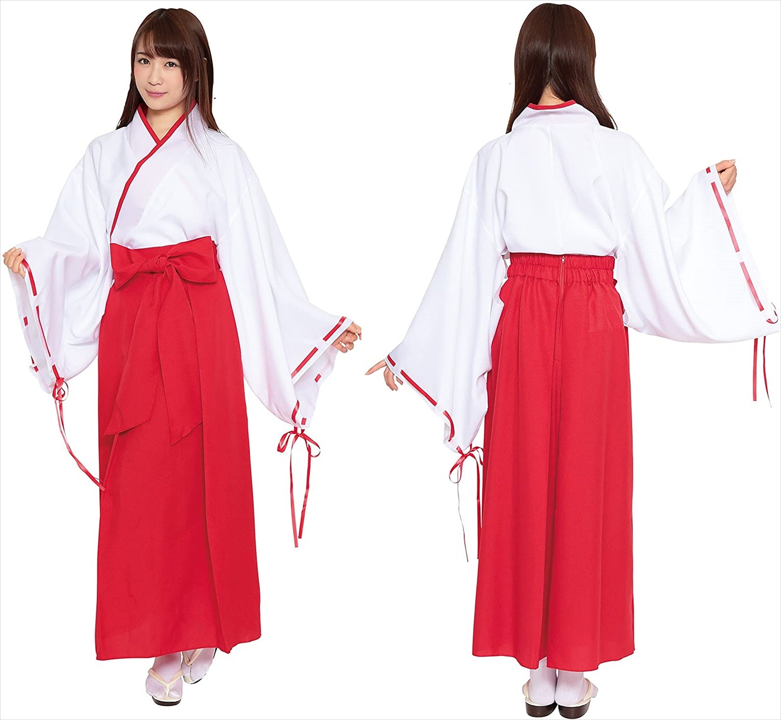 Japanese Woman's Kimono MIKO costume HAKAMA SET Shinto | Etsy