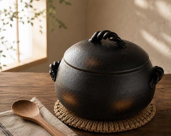 Japanese Donabe Rice Cooker Pot, Banko Ware Clay Rice Pot, 5 Cup Rice Cooking Pot, Traditional Japanese Cookware, Made in Japan