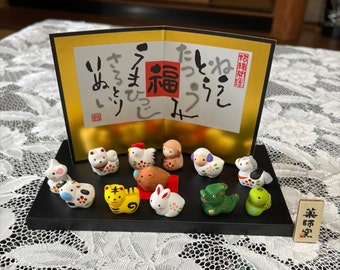 2023 Zodiac Japanese Eto Ornament Set Home decor Cute Japanese art decor Japanese Traditional Lucky charm Zodiac decor,Kawaii,03