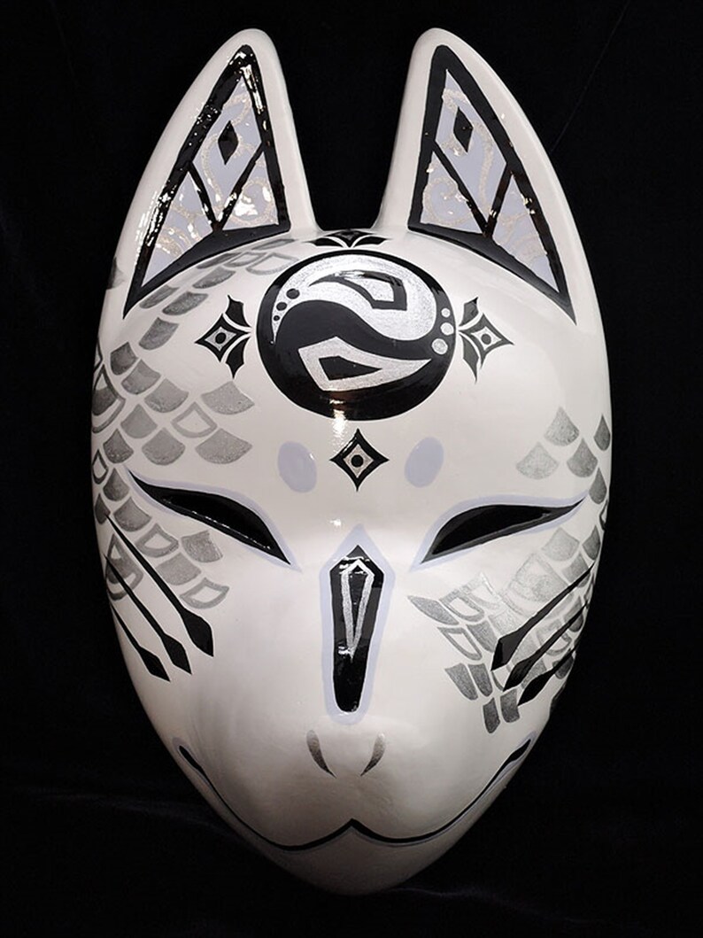 Full Face Fox Mask Kitsune Kitsune Hand Made Painted From - Etsy