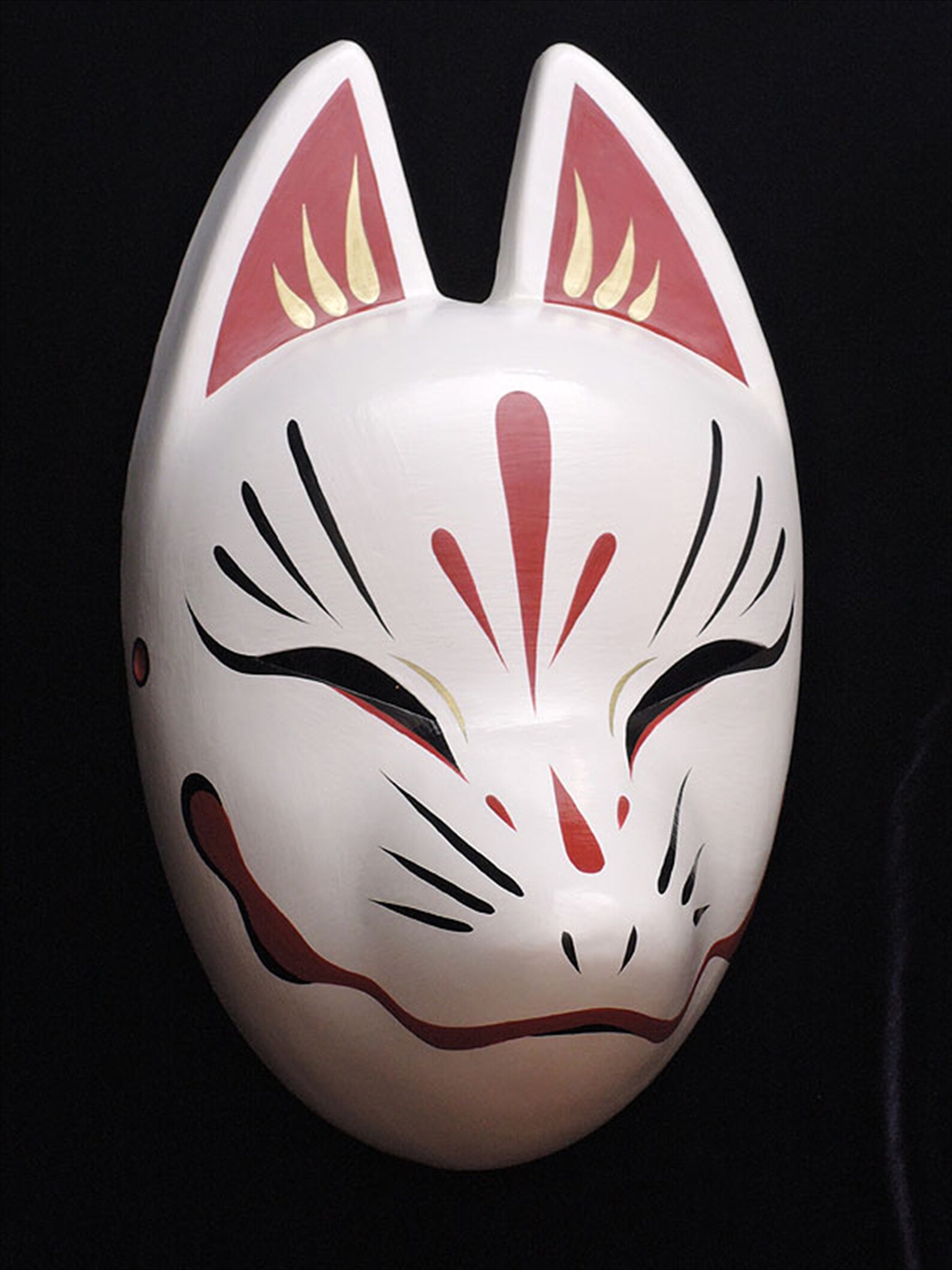 White Full Face Fox Mask Kitsune Kitsune Hand Made Painted - Etsy