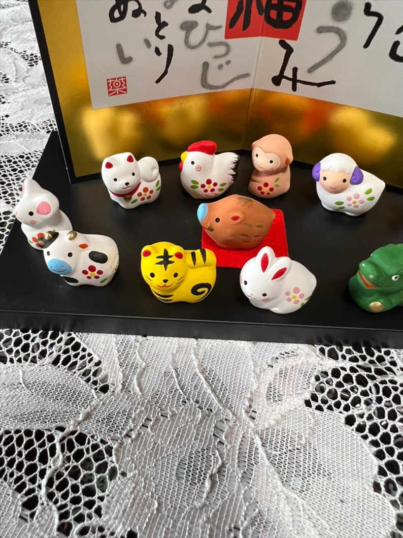 2023 Zodiac Japanese Eto Ornament Set Home Decor Cute Japanese Etsy