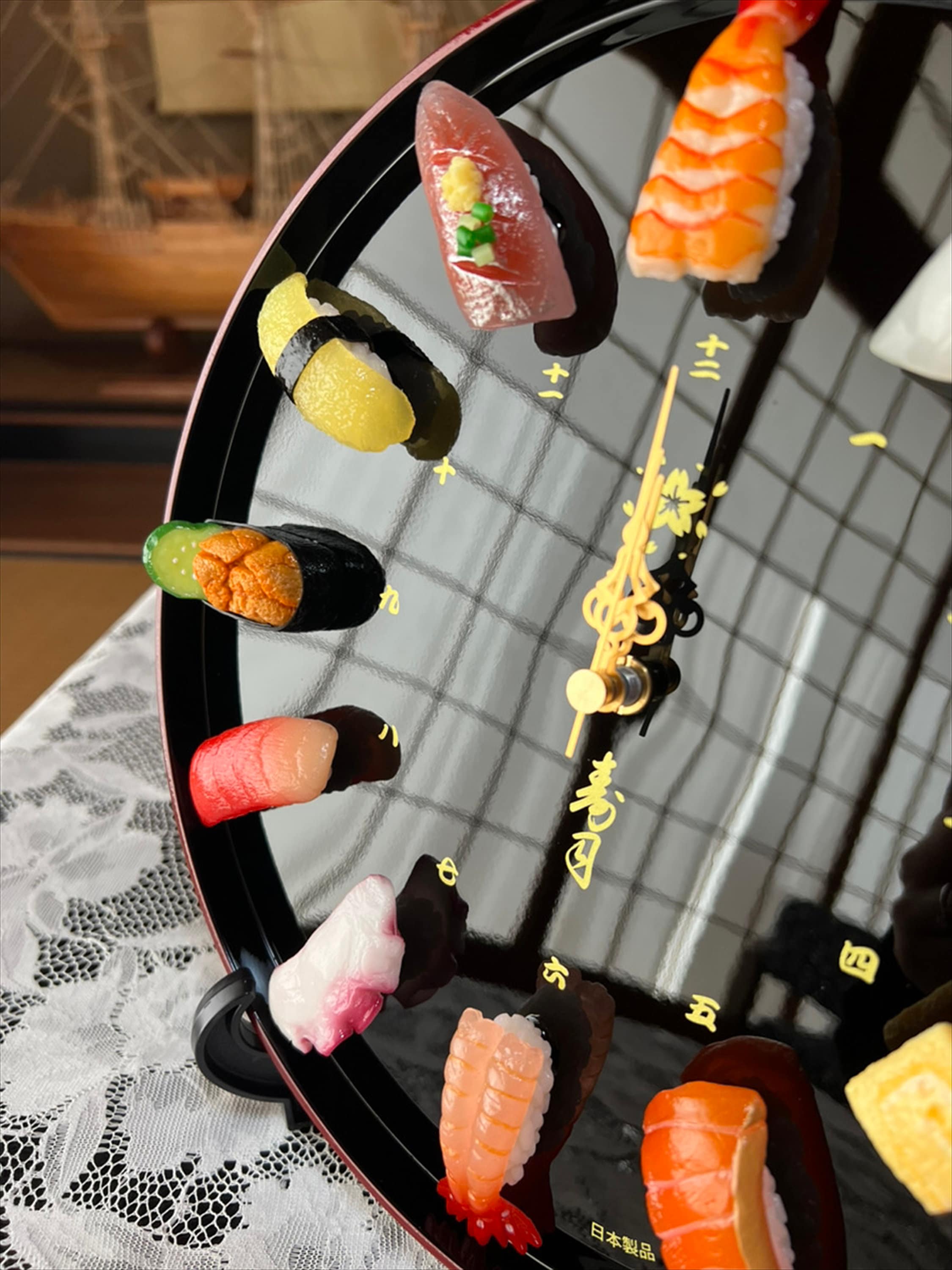 Japanese Fake Food Sushi Clock, Kawaii Food Replica Wall Clock