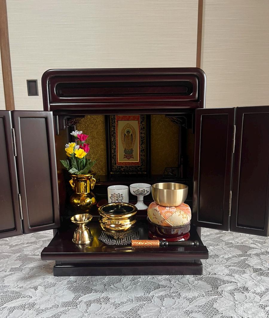 Japanese Buddhist Butsudan Set Buddhist Temple Compact Size Jodo 