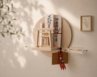 Japanese Wall Shrine, Ofuda Holder, Shinto Altar, Spiritual Home Decor