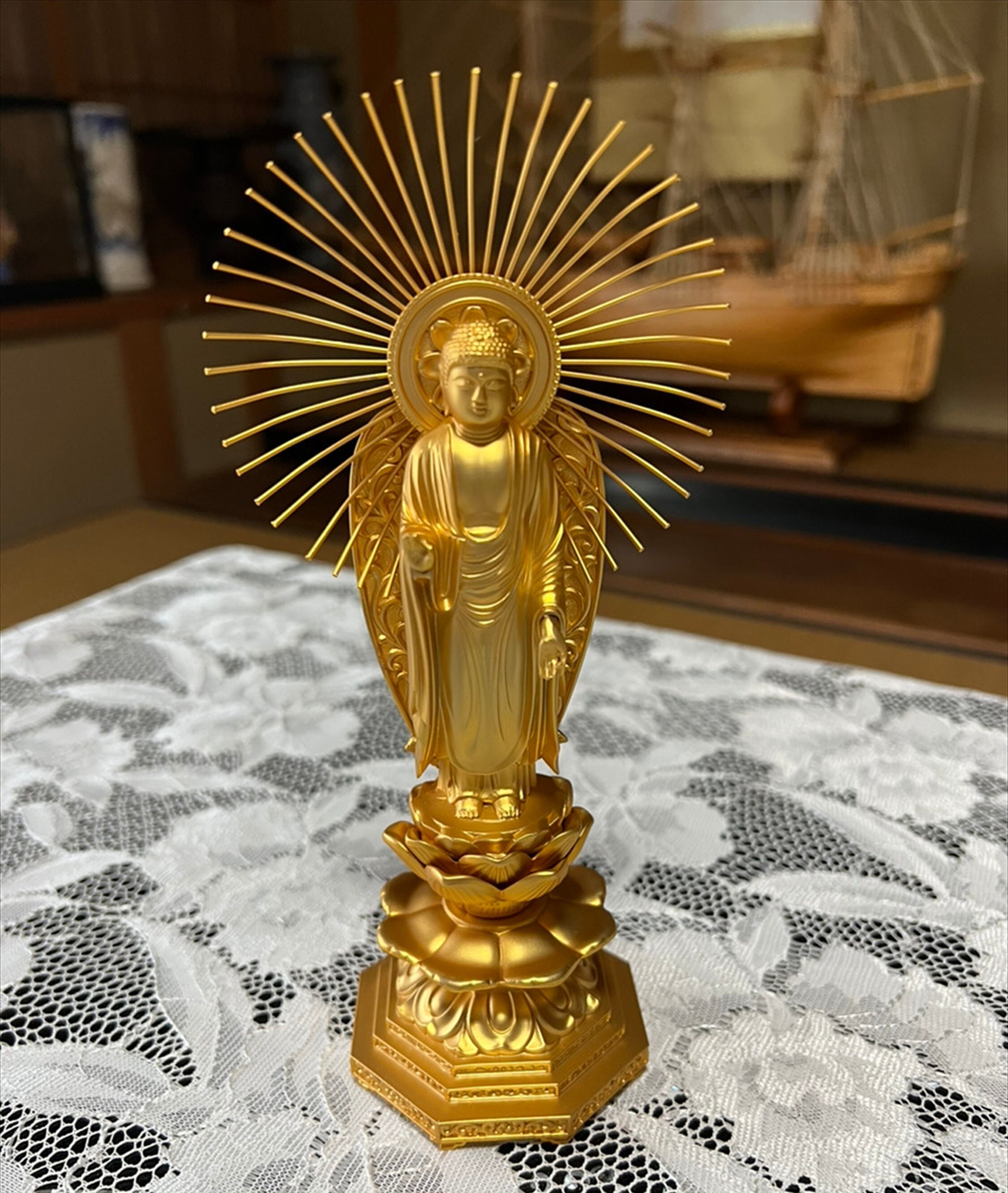 割引❗️『母』 仏教美術 阿弥陀如来 立像 木彫 鍍金 時代 （61010D27） 割引❗️『母』 仏教美術 阿弥陀如来 立像 木彫 鍍金 時代