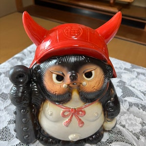 Oni Lucky Shigaraki yaki Tanuki Japanese Raccoon Dog Kawaii,Cute,Ceramic,Tokkuri ,02