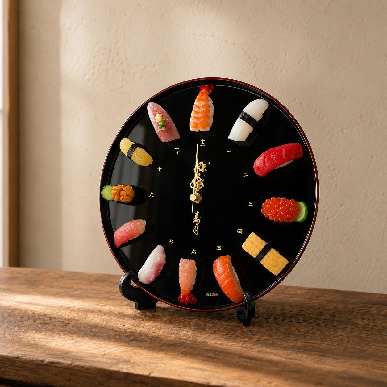 Japanese Fake Food Sushi Clock, Kawaii Food Replica Wall Clock