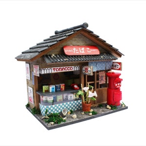 Dollhouse Kit Japanese Showa Tobacco shop,Japanese dollhouse miniatures, dollhouse, dollhouse furniture, doll house, miniature