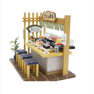 Dollhouse Kit Japanese Sushi shop,Japanese dollhouse miniatures, dollhouse, dollhouse furniture, doll house, miniature