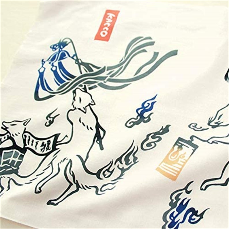 Tenugui Japanese Shrine Torii Inari Kitune Fox Shinto,Japan Kawaii 89\u00d737cm tapestry,Wall hanging,cotton100/%,03