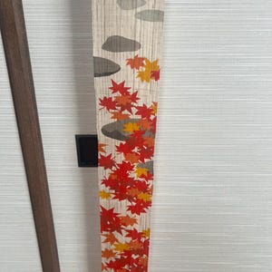 100% Linen Long and Narrow Japanese art Modern tapestry Japan Kawaii 10×175cm Wall hanging,Japanese hanging,Autumn leaves