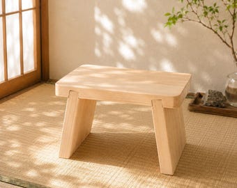 Japanese Hinoki Bath Stool, Natural Cypress Wood Shower Chair, Handmade Wooden Bath Seat, Traditional Japanese Bathroom Decor, Small Size
