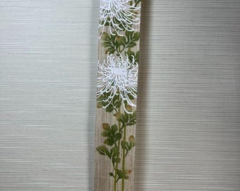 100% Linen Long and Narrow Japanese art Modern tapestry Japan Kawaii 10×175cm Wall hanging,Japanese hanging,chrysanthemum