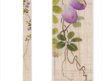 100％ Linen Long and Narrow Japanese art Modern tapestry Japan Kawaii 10×175cm Wall hanging,Japanese hanging,Autumn Akebi