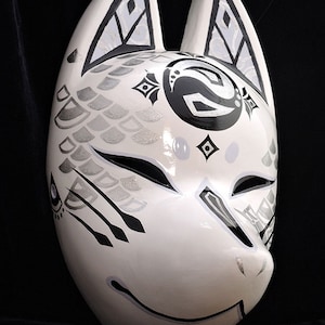 Full Face Fox Mask Kitsune Kitsune Hand Made Painted From | Etsy