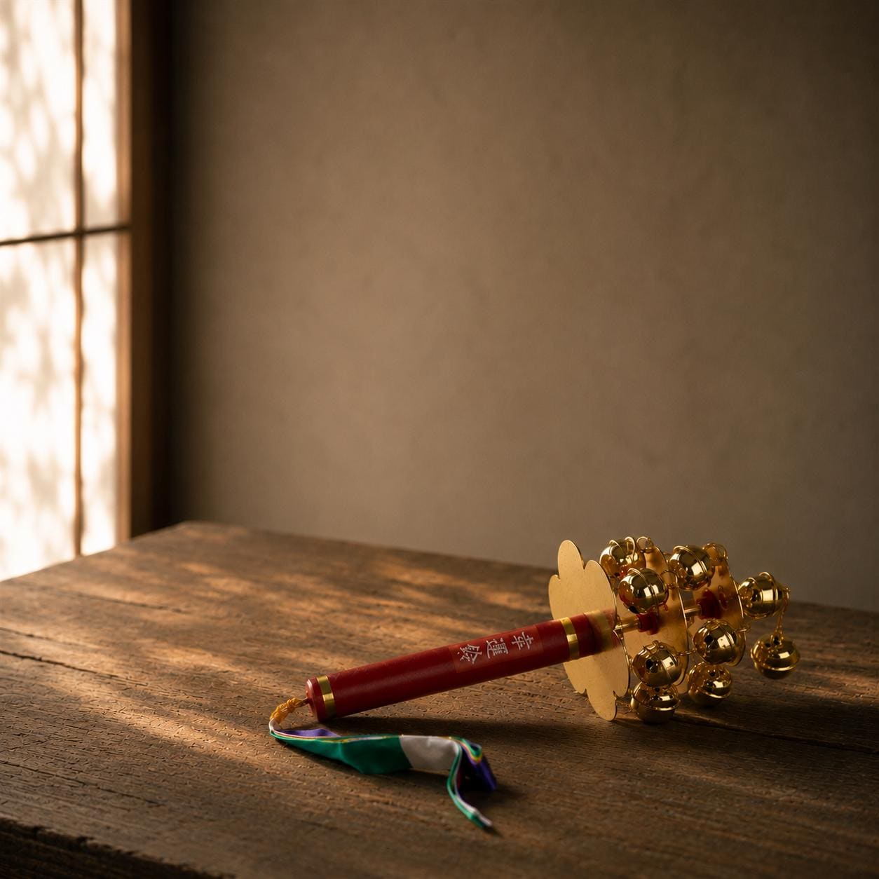 Japanese Kagura Suzu Bell, Miko Shrine Maiden Bell, Shinto Altar