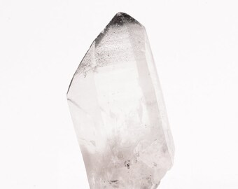 Crystal Clear Black and White Quartz Point with Manganese Inclusion 5 oz