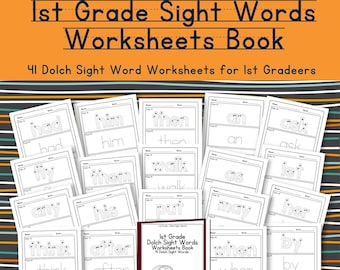 Printable 1st Grade Sight Word Worksheet Book | INSTANT Download | 41 Dolche Sight Words Educational Worksheets | Morning Work | Homeschool
