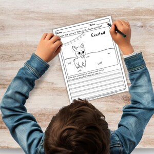 Páginas para colorear de emociones de llamas / Material imprimible de aprendizaje socioemocional para niños / Kit para un rincón de relajación / Hojas de trabajo sobre sentimientos / Actividad apta para TDAH / PLR imagen 6