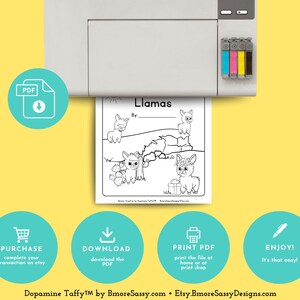 Páginas para colorear de emociones de llamas / Material imprimible de aprendizaje socioemocional para niños / Kit para un rincón de relajación / Hojas de trabajo sobre sentimientos / Actividad apta para TDAH / PLR imagen 8