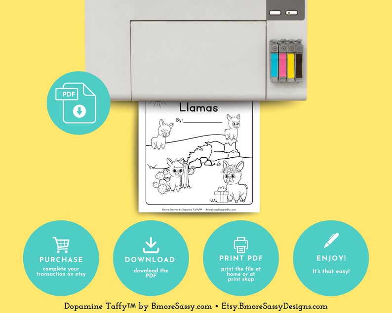 Páginas para colorear de emociones de llamas / Material imprimible de aprendizaje socioemocional para niños / Kit para un rincón de relajación / Hojas de trabajo sobre sentimientos / Actividad apta para TDAH / PLR imagen 8