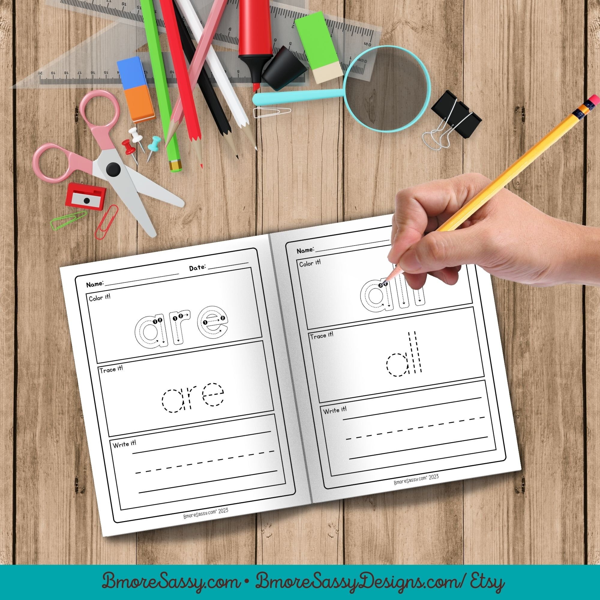Printable Kindergarten Sight Word Worksheet Book | INSTANT Download | 52 Dolche Sight Words ...