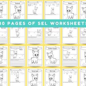 Puede incluir: Un conjunto de 30 hojas de trabajo de SEL (Aprendizaje Socioemocional). Cada hoja de trabajo presenta una llama de dibujos animados que expresa diferentes emociones como feliz, asustado o enojado. Las hojas de trabajo est&aacute;n dise&ntilde;adas para colorear e incluyen indicaciones.