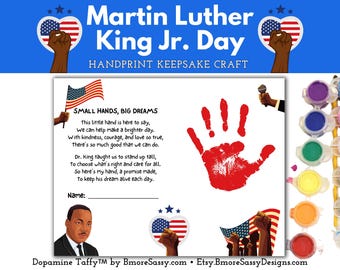 MLK Day Handprint Craft | Kids Activity, Keepsake (PDF Printable)