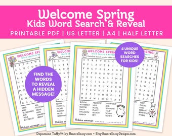 Kids Word Search Printable, Spring Word Search for Kids, Easter Activity Kids, Classroom Game, Homeschool Activity Printable