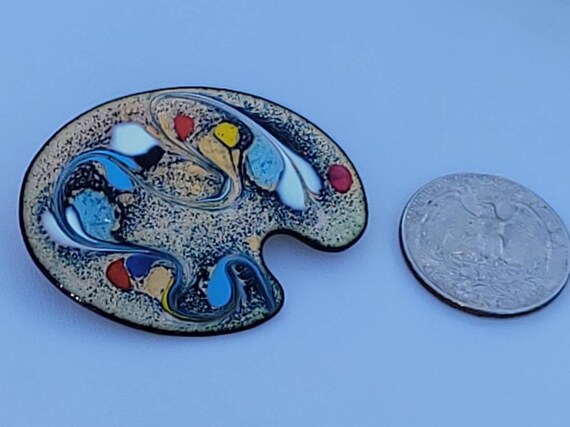 Unique Artists Pallet Enamel on Copper  Brooch - image 2