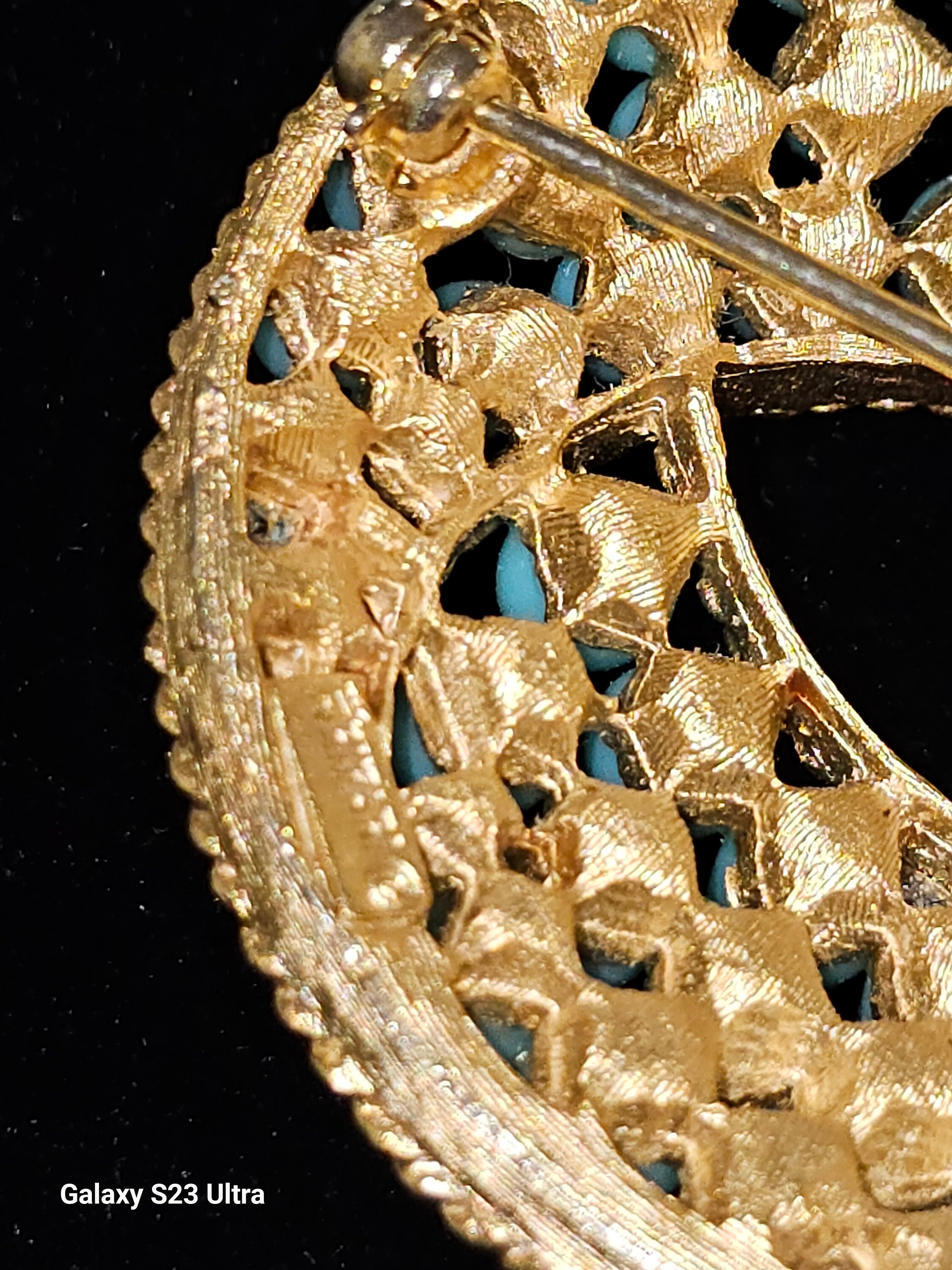 Vintage 1960s Trifari Turquoise Blue Ball Brooch - Etsy