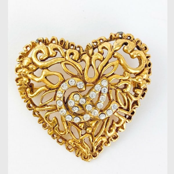 Vintage Christian Lacroix Gold Heart