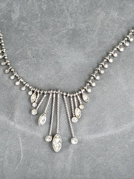 Unique Monet Silver Diamond Necklace