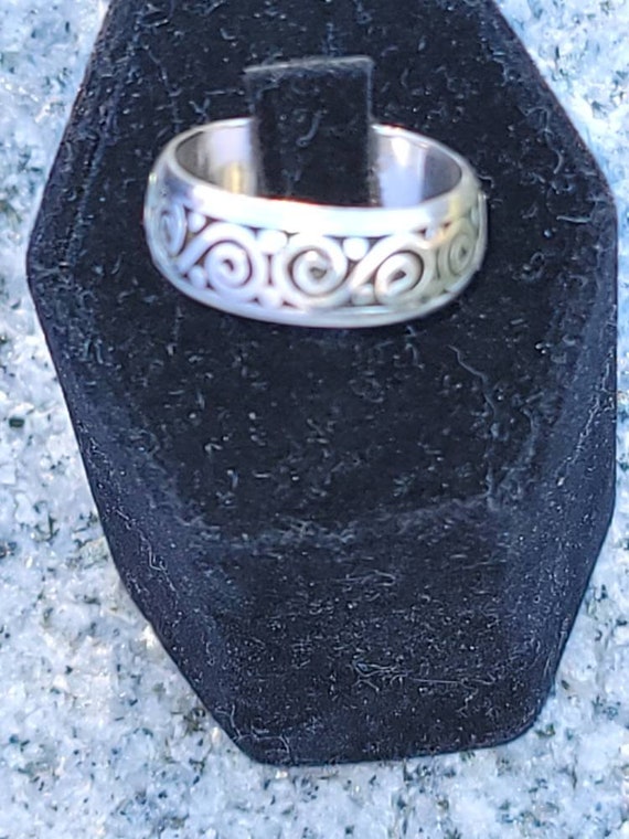 Sterling Silver Swirl Design Band Ring - image 2