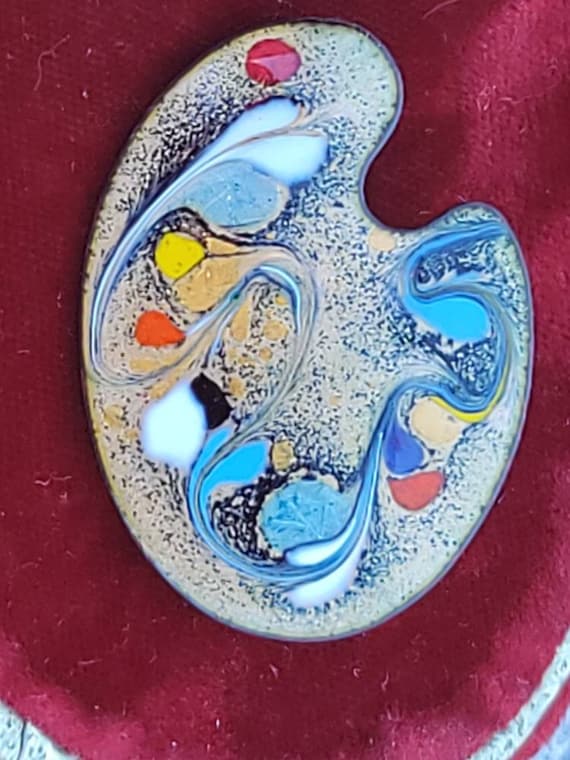 Unique Artists Pallet Enamel on Copper  Brooch - image 1