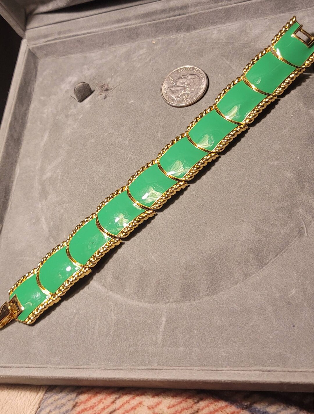 Vintage Gold and Enamel Bracelet Etsy