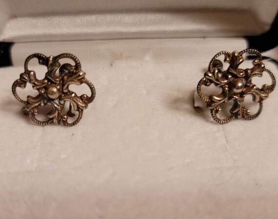Sterling Silver  Vintage Earrings 3 Pairs - image 4