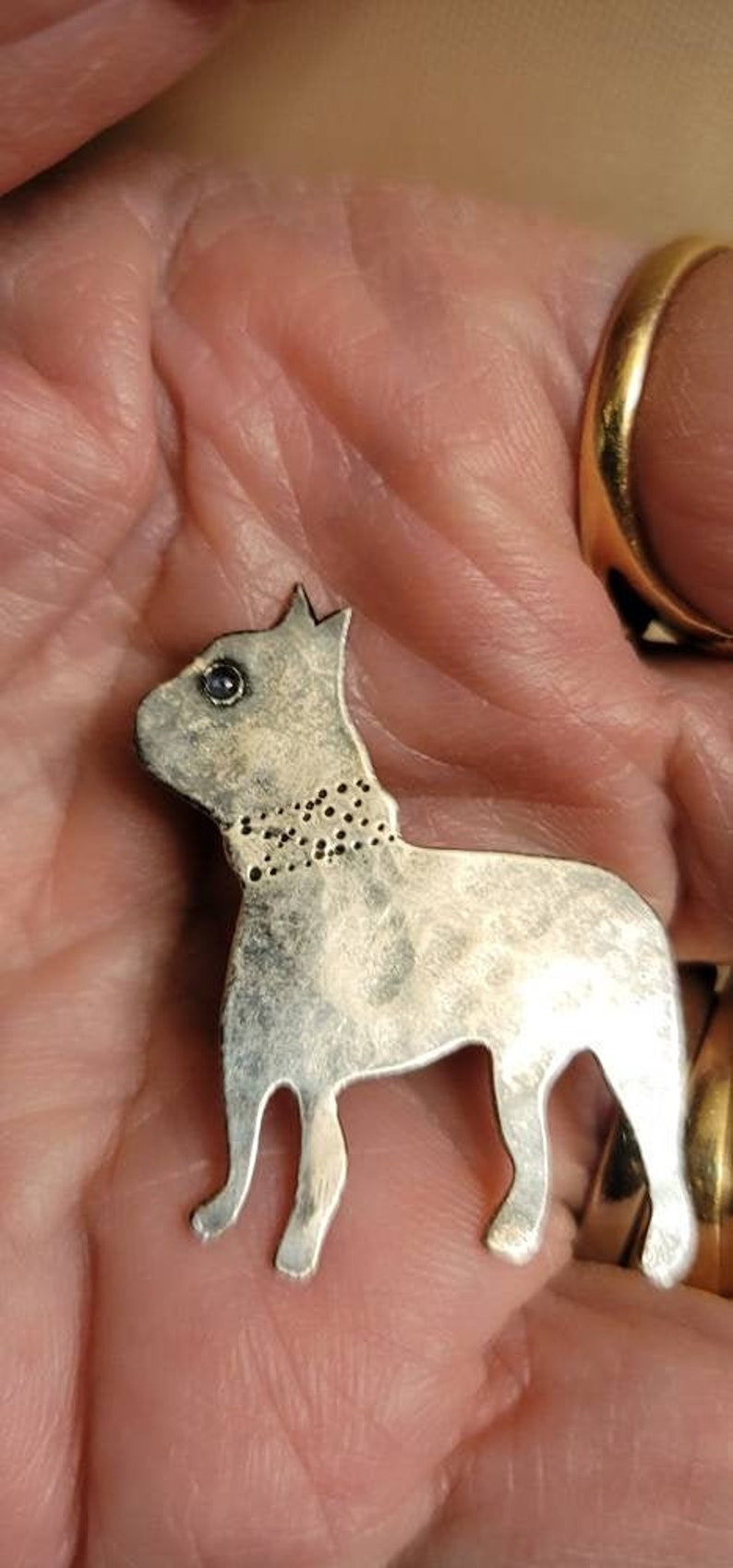 Unique Silver Boston buying Terrier Dog Pin