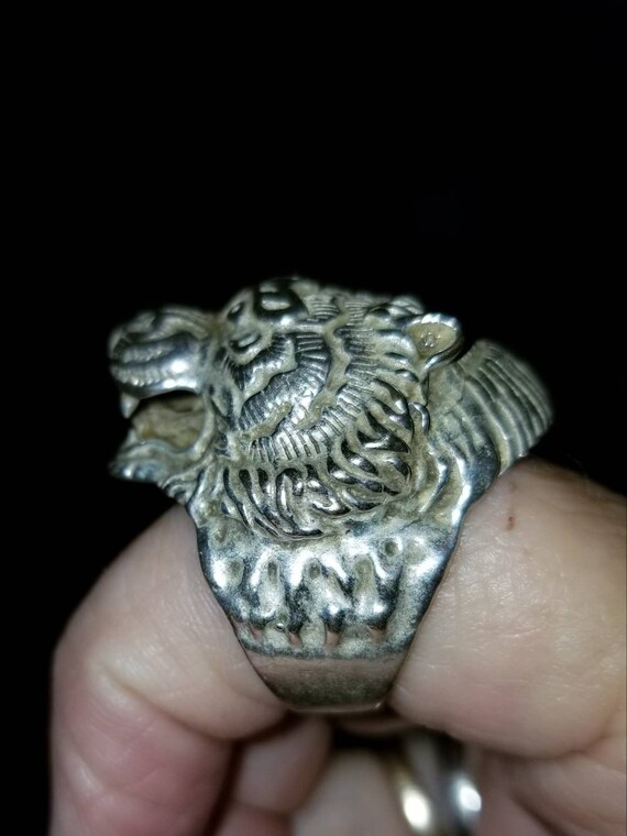 Silver Oriental Tiger Ring