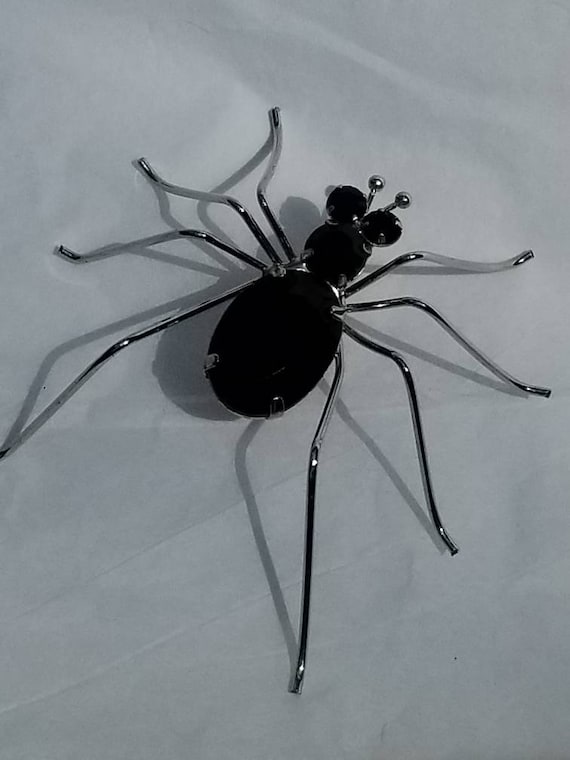 Silver and Black Spider Pin - image 1