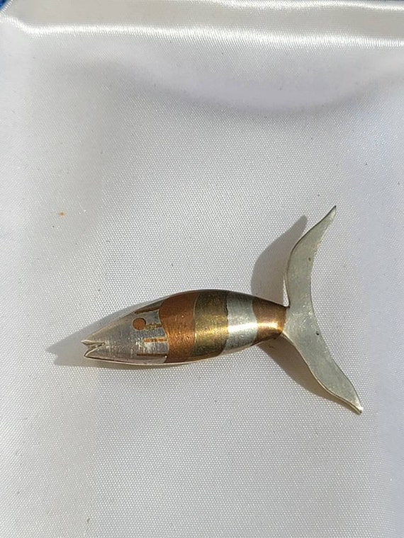 Attache-cravate (tie Clasp) En Argent Sterling Poisson - Marque Huecho En Mexico, Occasion Bon état