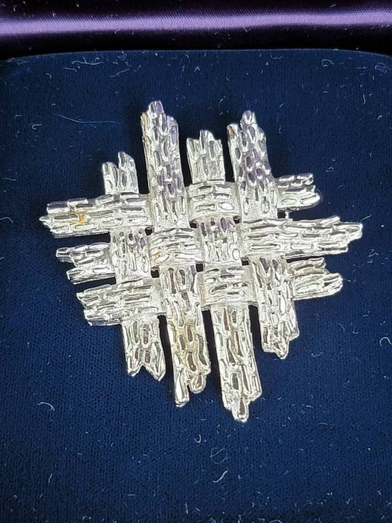 Vintage Trifari Geometric Brutalist Brooch - image 1