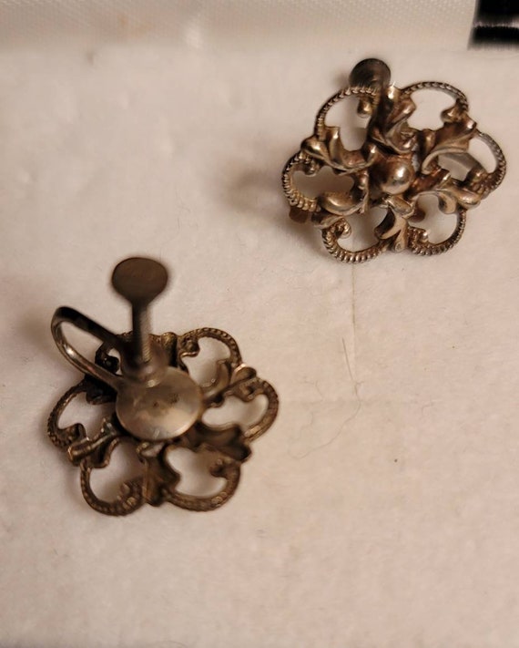 Sterling Silver  Vintage Earrings 3 Pairs - image 8